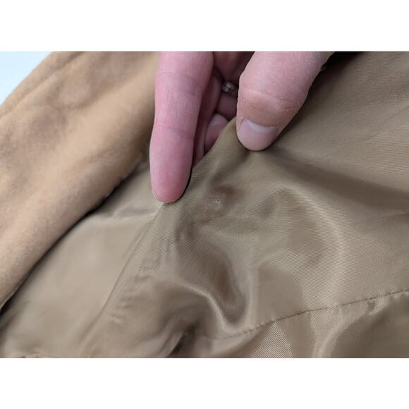 London Fog Winter Pea Coat Button Up Wool Blend Tan/Beige Women's sz Small - Picture 9 of 12